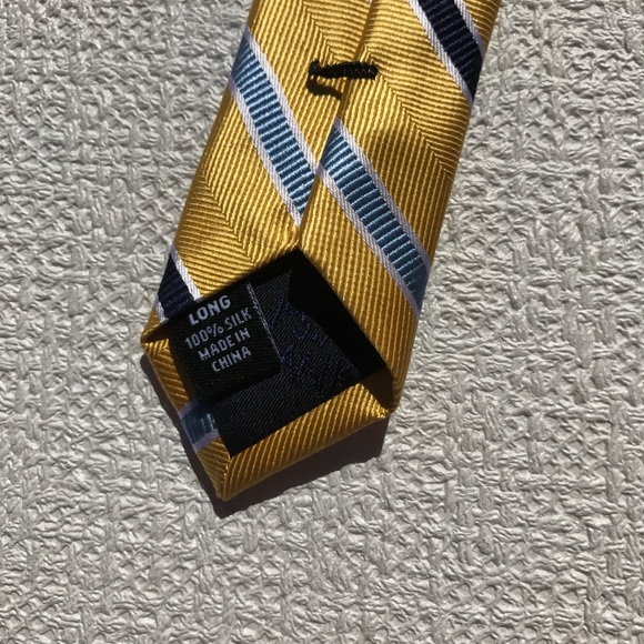 Jos. A. Bank Traveler Gold with Blue Stripes Tie - Picture 6 of 6
